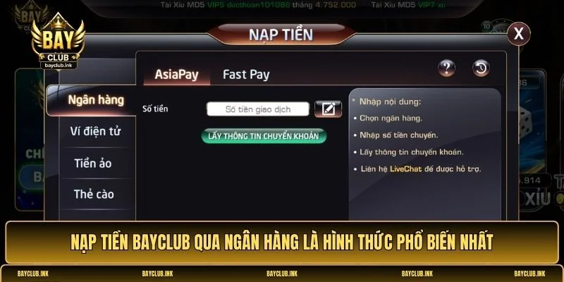 Nạp tiền Bayclub
